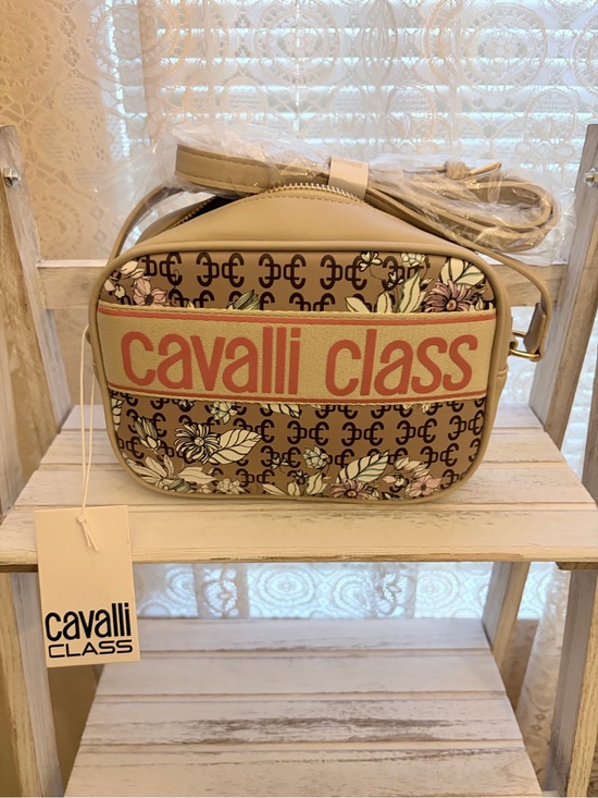 Handbags - Cavalli Class NWT Lucilla Floral Logo Camera Crossbody Bag